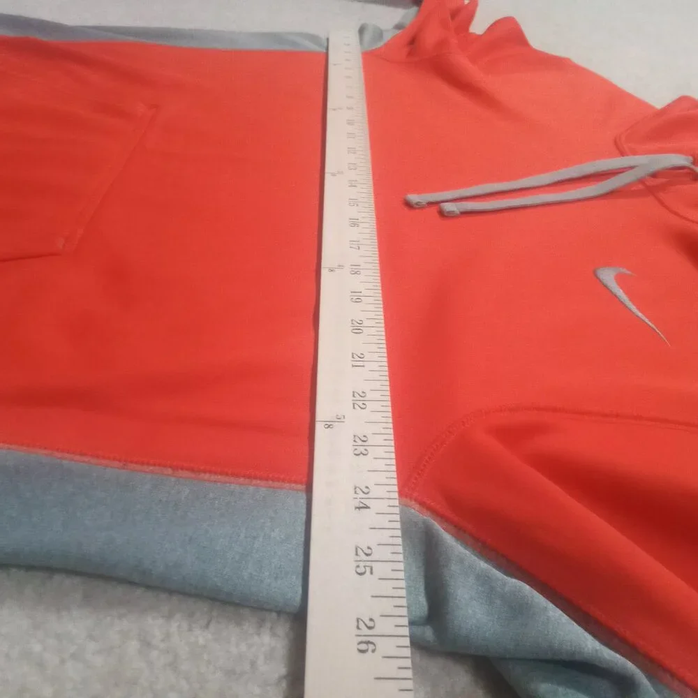 Nike Hoodie Men Size L Therma Fit Pullover Kangaroo Pocket Orange 465784-891
